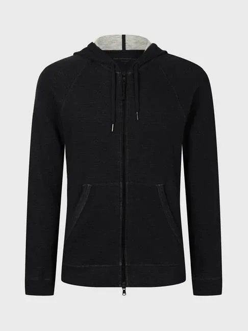 John Varvatos Plaited Hoody, Black