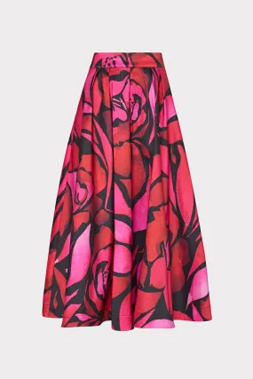 Juliet Dream Rose Taffeta Midi Skirt