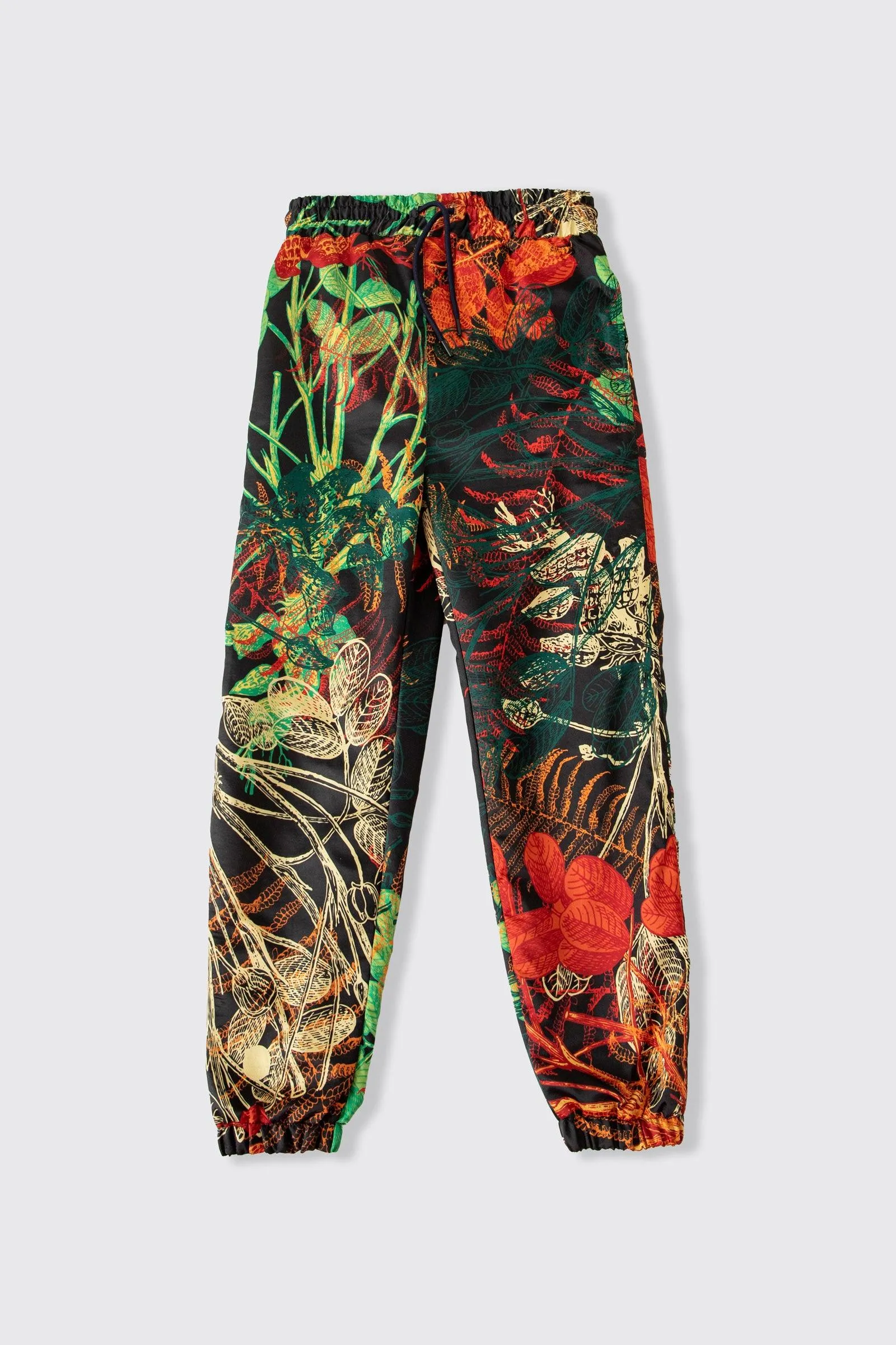 JUNGLE PRINTED SATIN SWEATPANTS