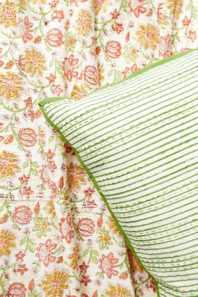 Kantha European Pillowcase Lime Green