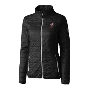 Ladies Ohio State Buckeyes Cutter & Buck Rainier PrimaLoft Eco Insulated Black Full Zip Jacket