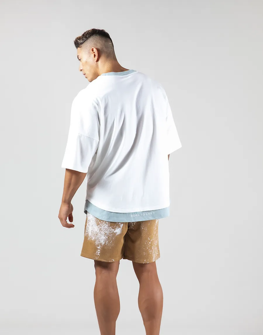 Layered Big T-Shirt "Wide Shoulder" - White