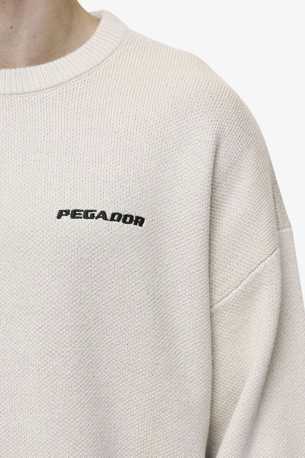 Logo Oversized Knit Sweater Light Beige