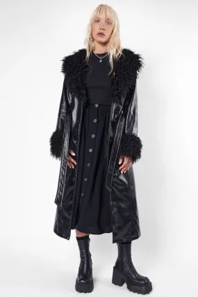 Lori Vegan Leather & Faux Fur Jacket