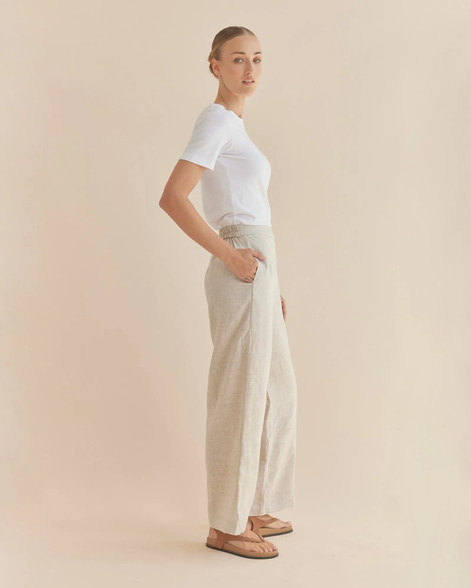 Mabel Linen Pant - Natural