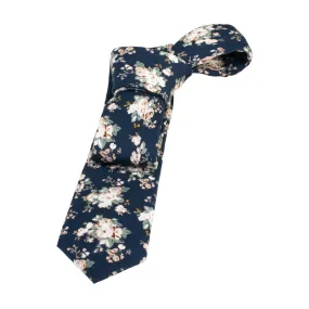 Malden Floral Cotton Tie,  Navy / Pink