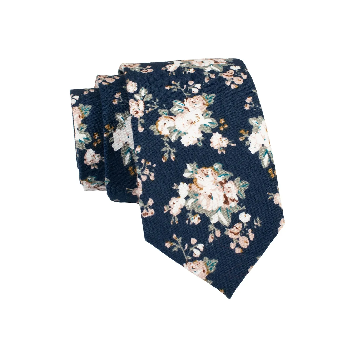 Malden Floral Cotton Tie,  Navy / Pink