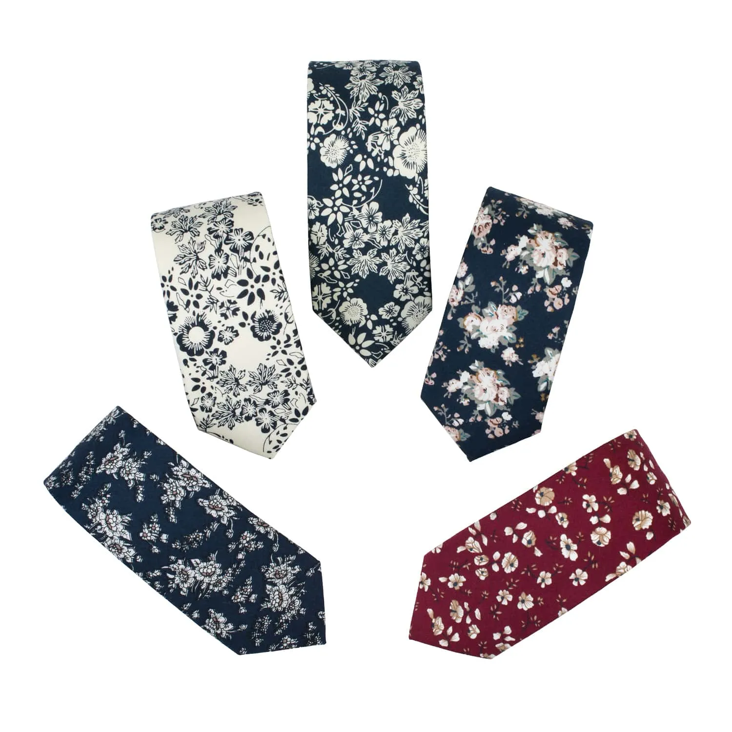 Malden Floral Cotton Tie,  Navy / Pink