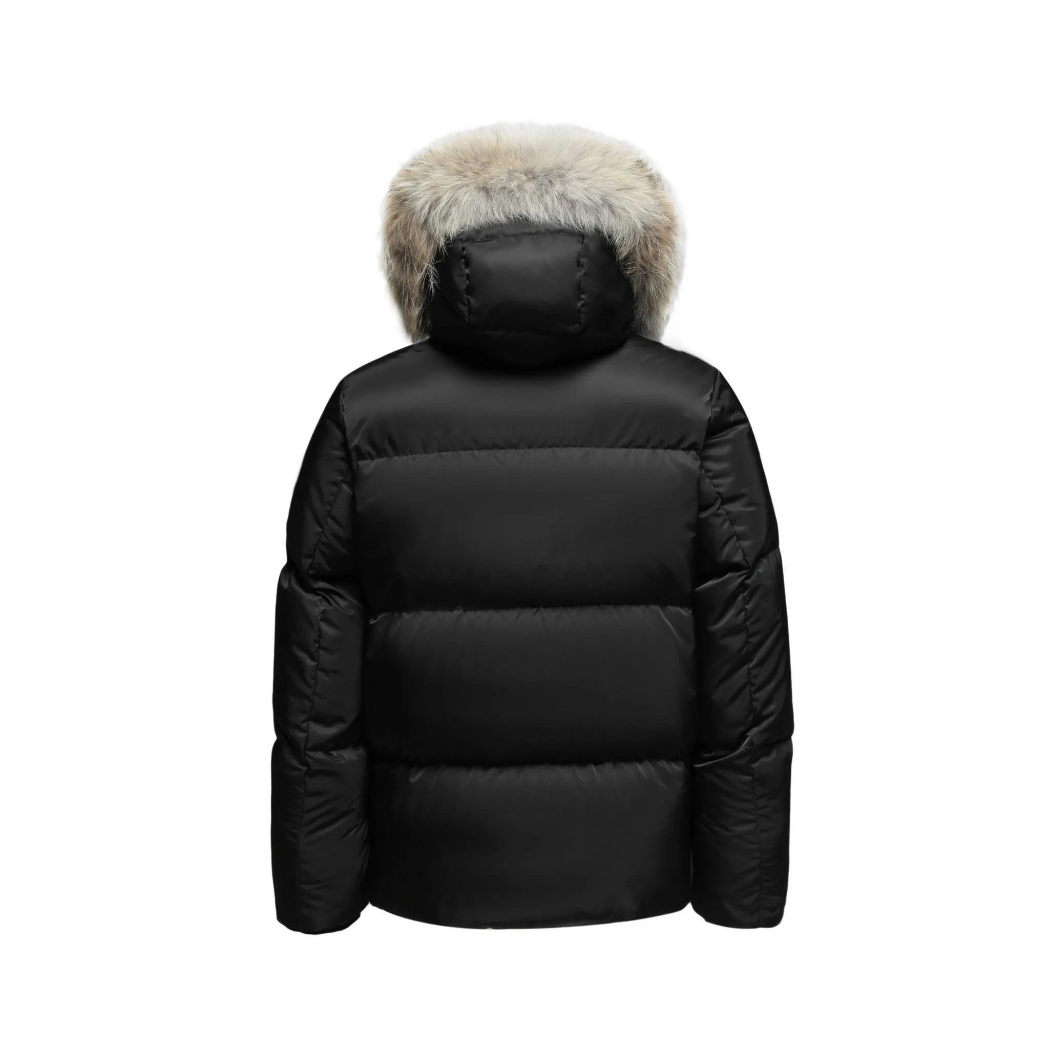 Men's Arctic Emperor Down Puffer Jacket in Black (Light Fox Hood Trim)