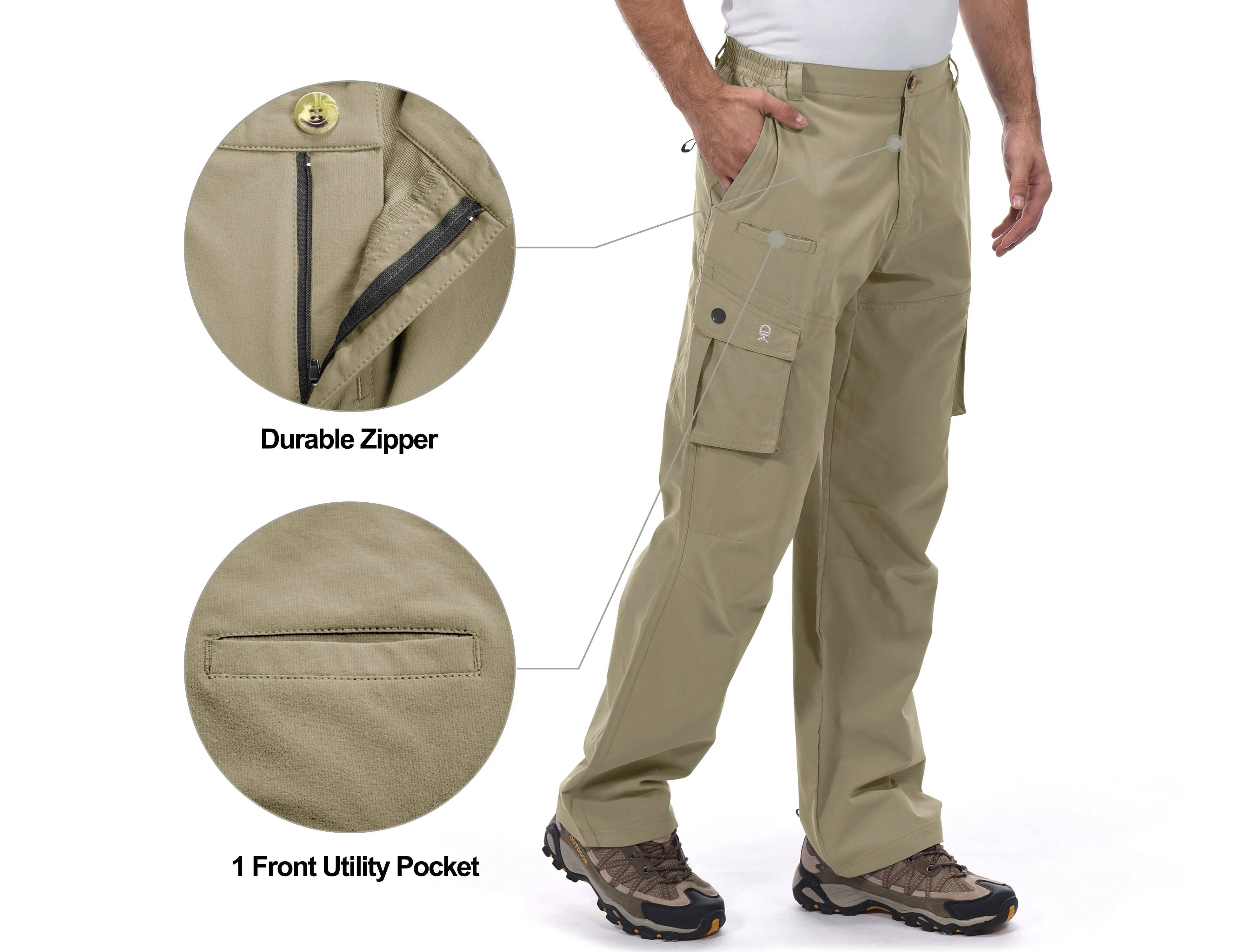 Men's Quick Dry UPF 50  Lightweight Hiking Cargo Pants