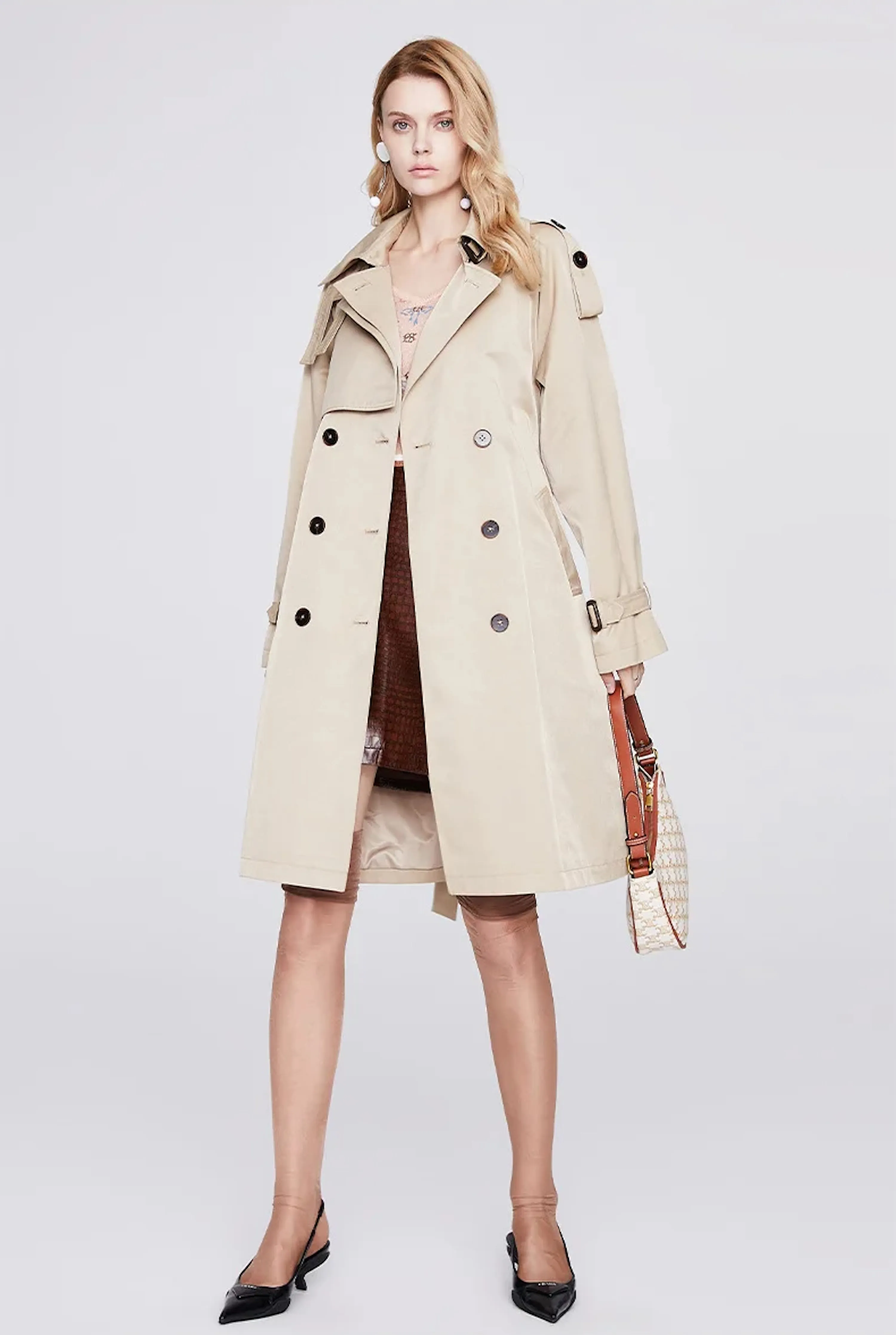 Mid-length Fashion Windbreaker Trench Coat