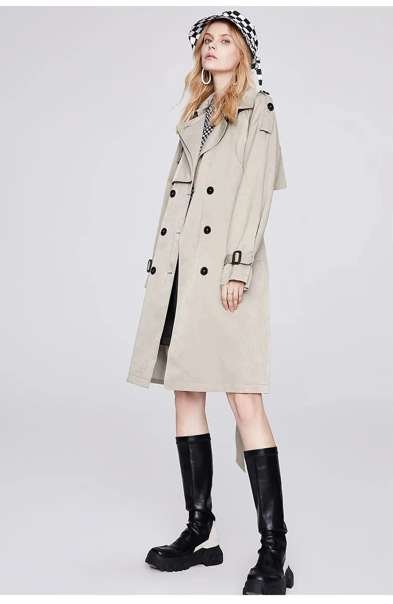 Mid-length Fashion Windbreaker Trench Coat