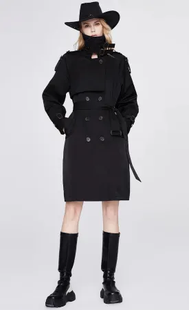 Mid-length Fashion Windbreaker Trench Coat