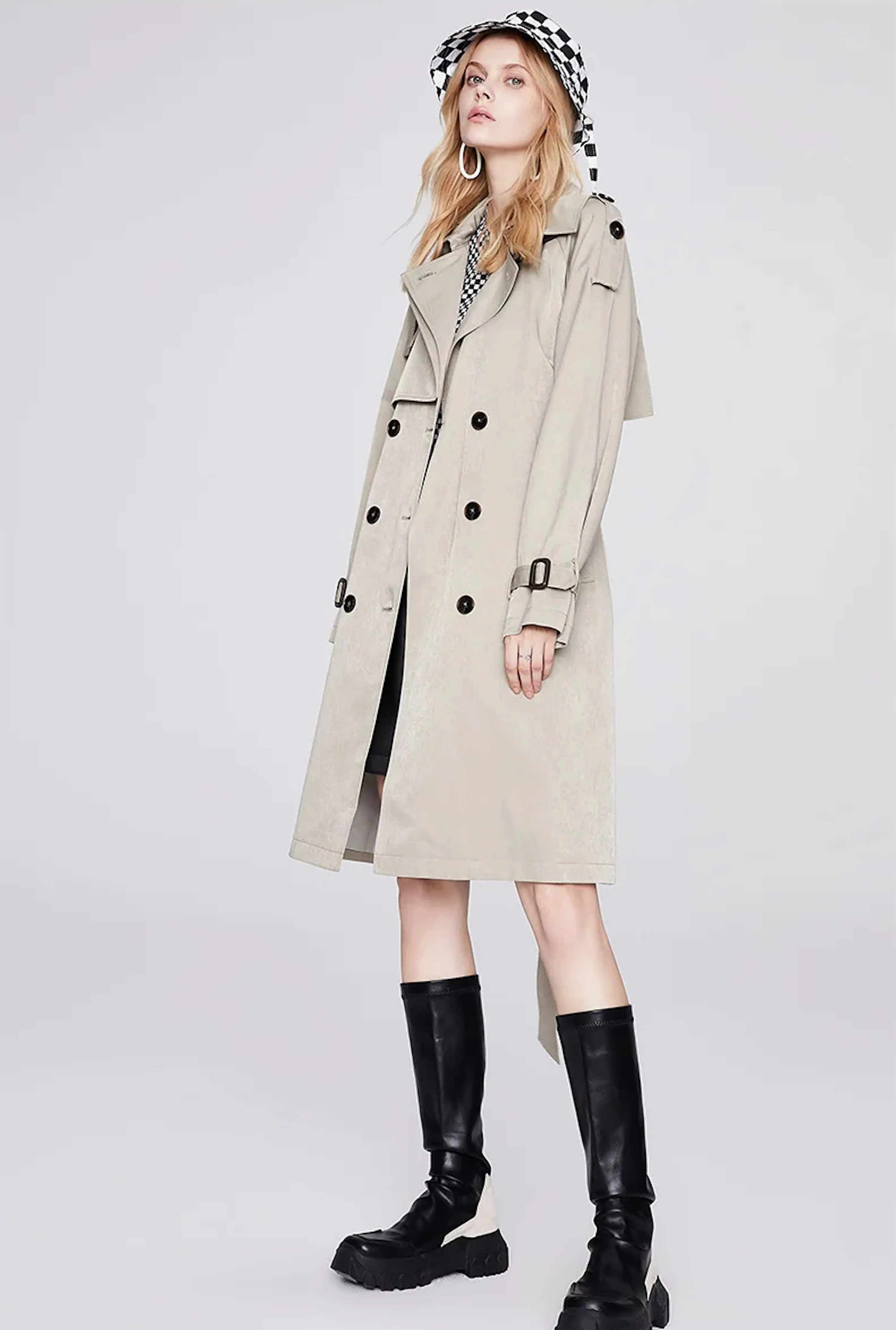 Mid-length Fashion Windbreaker Trench Coat