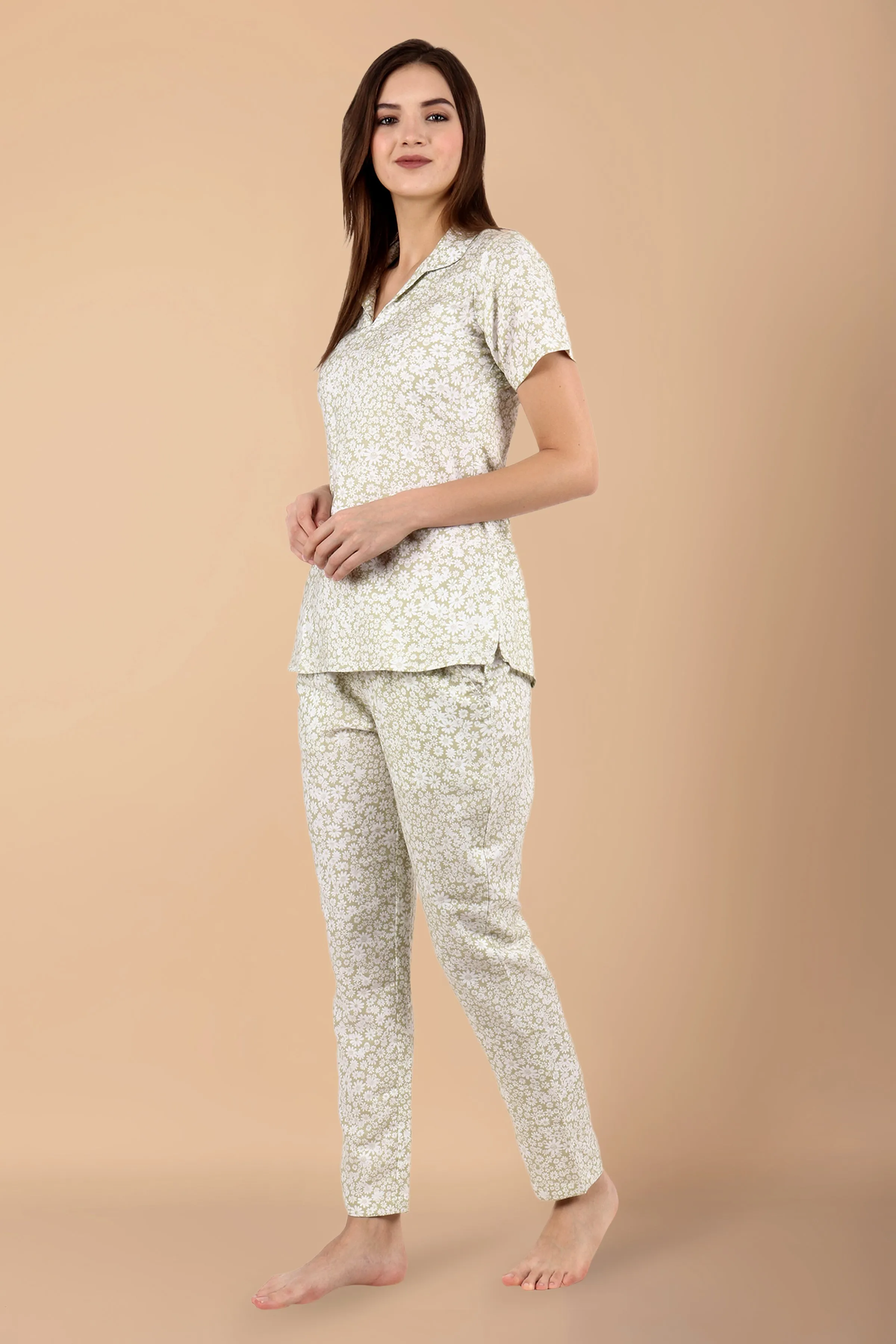 Muted Floral Night Suit