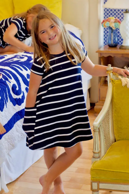 Navy Stripe Girl Everyday Play Dress