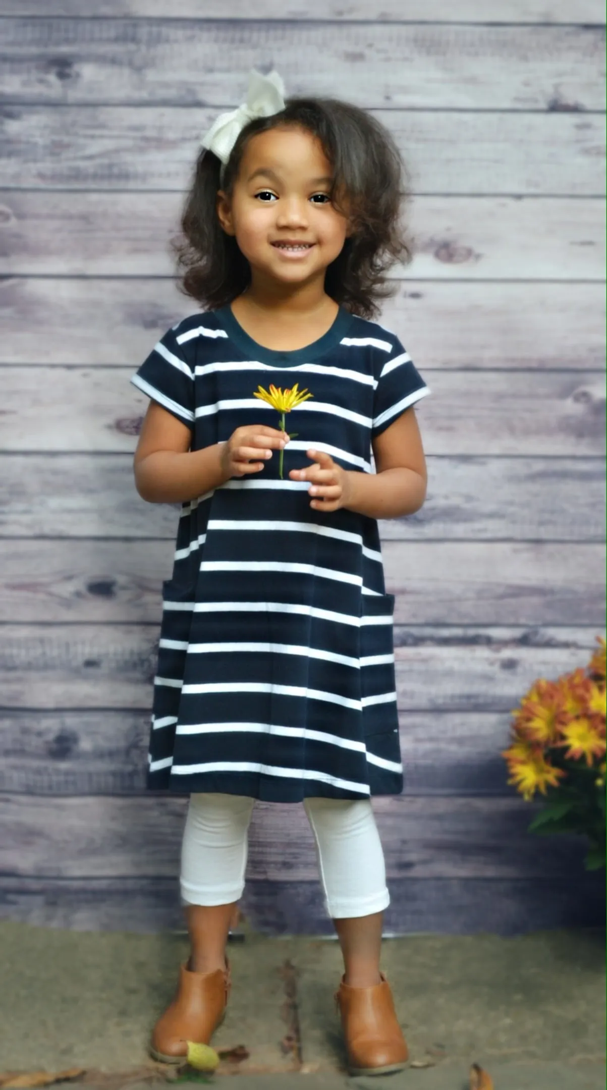 Navy Stripe Girl Everyday Play Dress