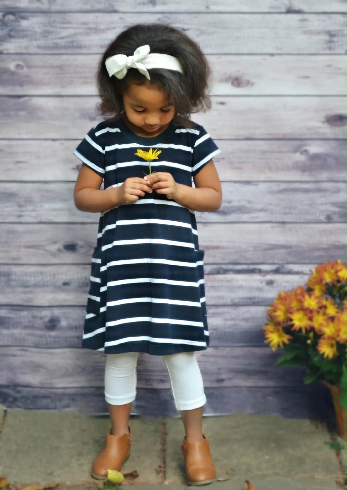 Navy Stripe Girl Everyday Play Dress