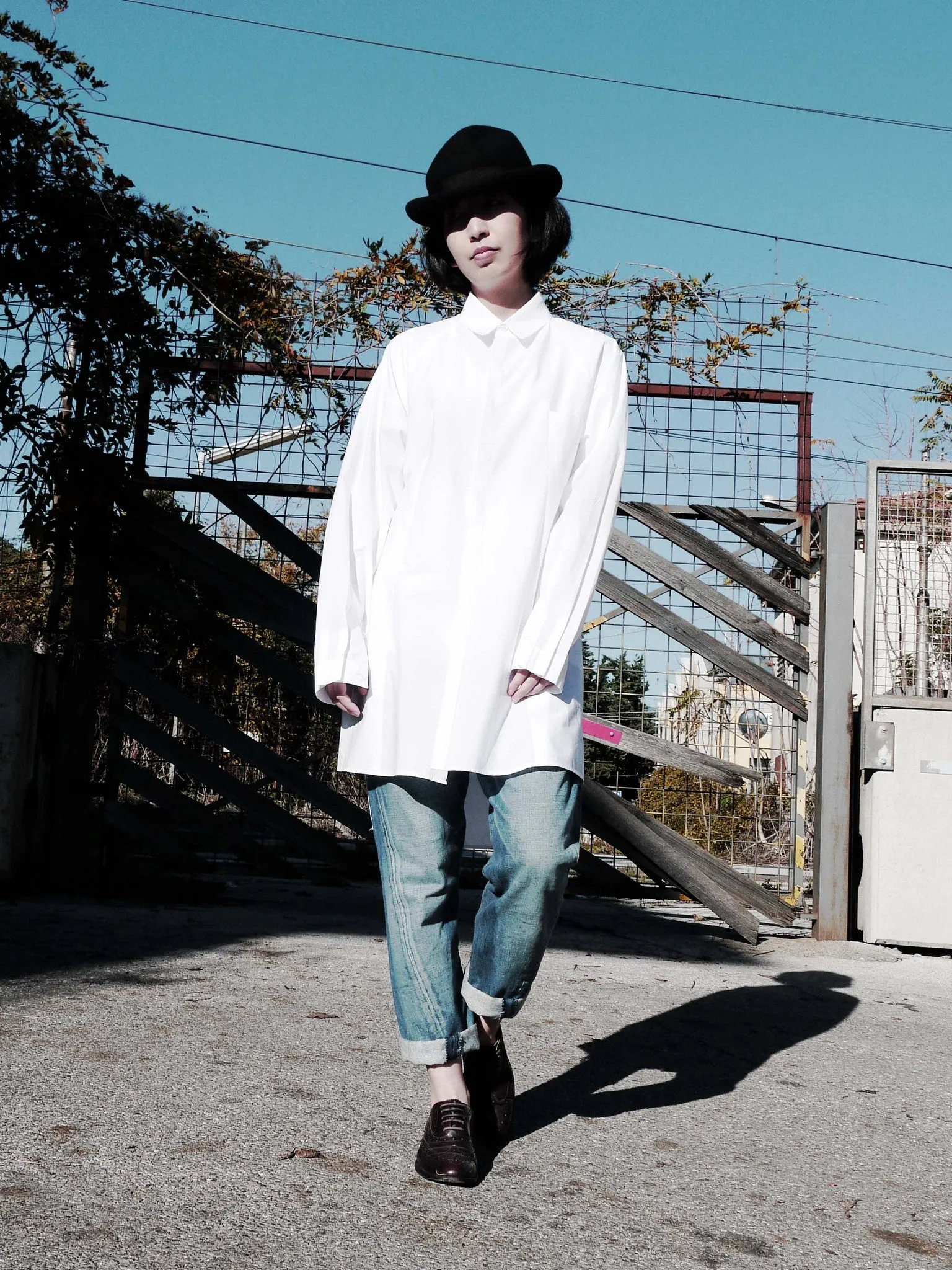 Origami Unisex Bellini Cotton Shirt / White