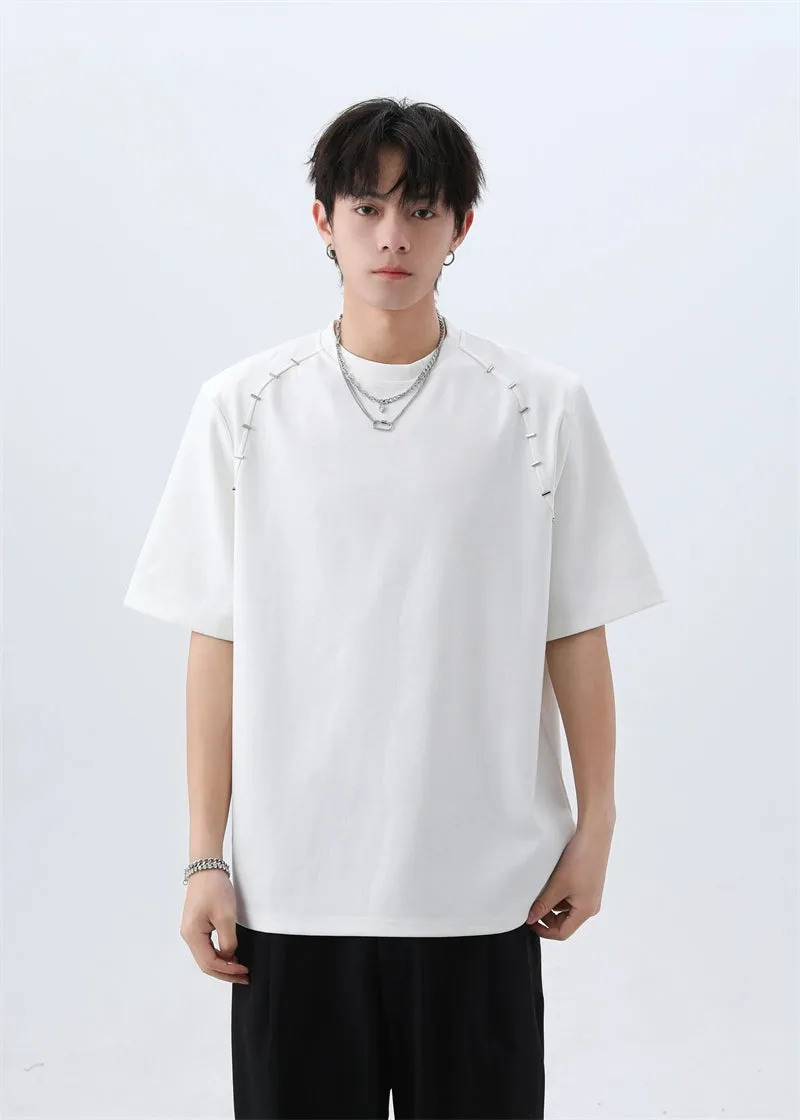 Oversized Crew Neck Tee with Shoulder Detail