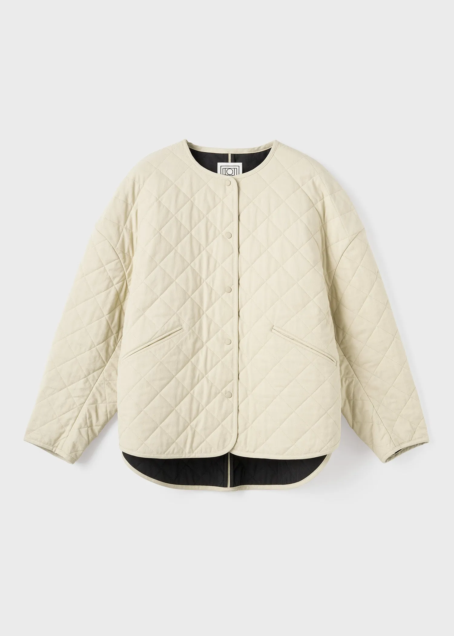 Quilted cotton canvas jacket light hay