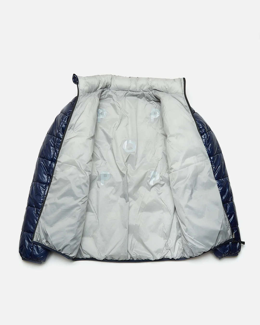 Quilted Reversible Puffer Jacket - Navy / Drizzle