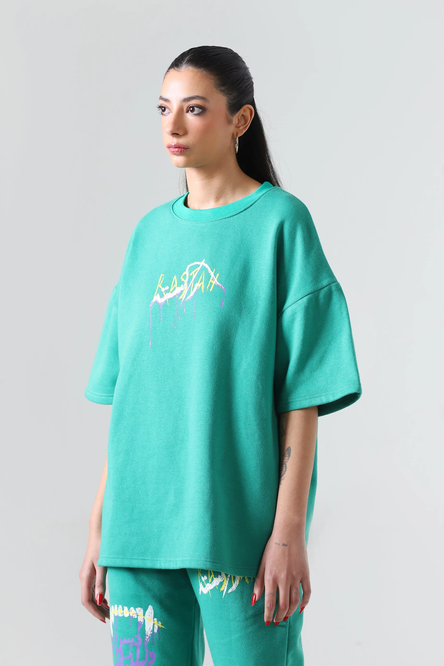 "THE INTROSPECTIVE VAMPIRE" SEA GREEN T-SHIRT