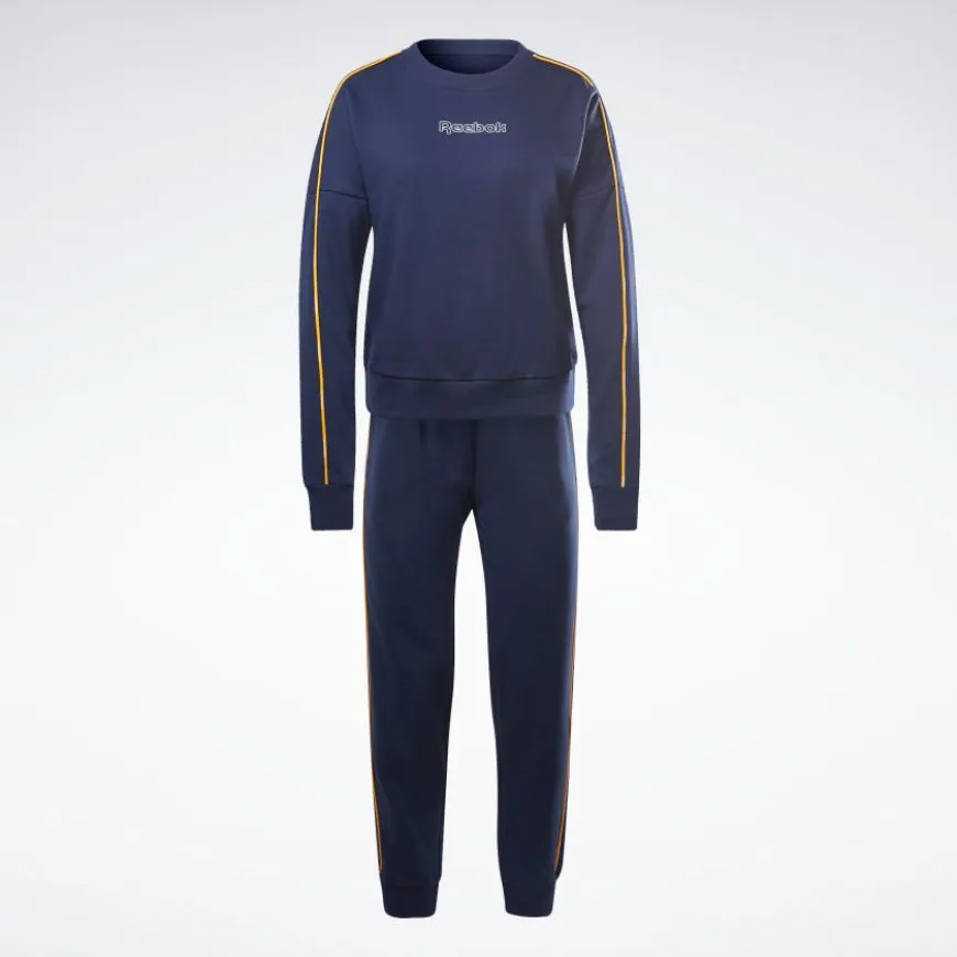 Reebok Piping Women Training Suit Vector Navy