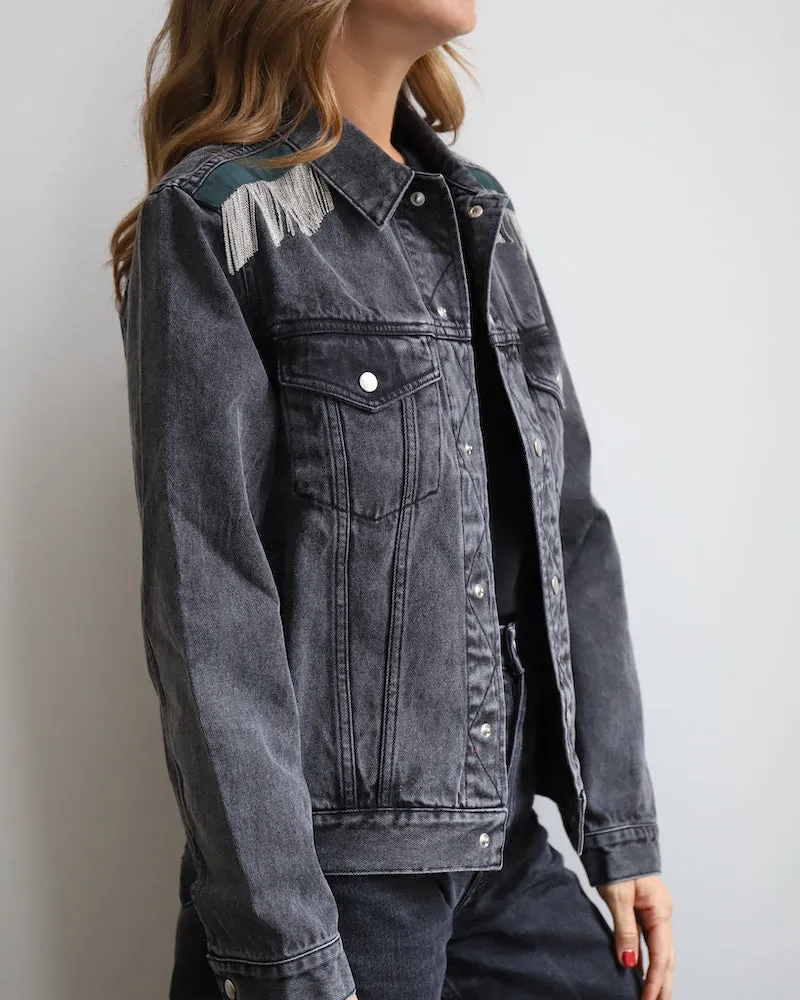 ROMY CHAINS denim jacket - Off-black