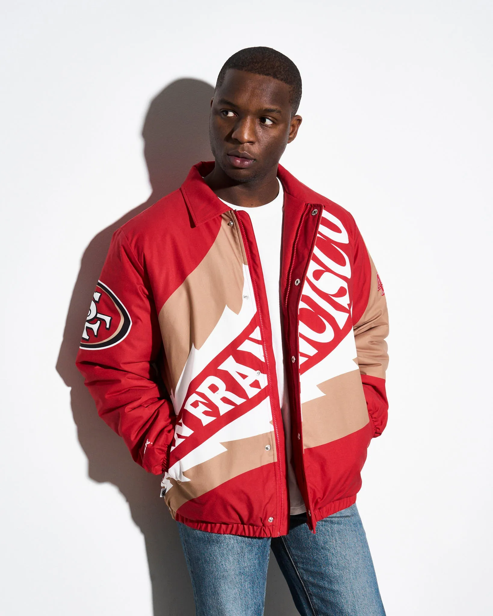 San Francisco 49ers Saw Blade Quilted Puffer Jacket