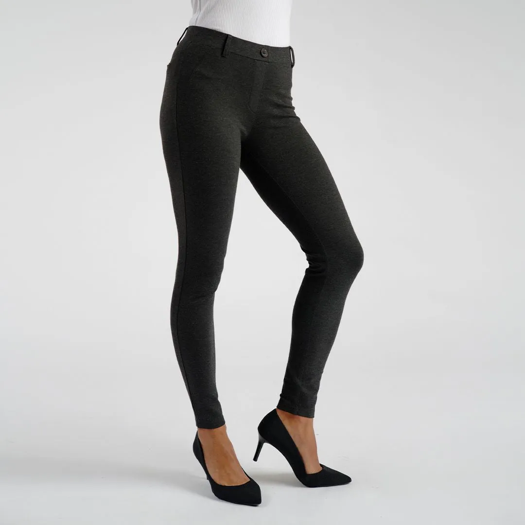 Skinny-Leg | Classic Dress Pant Yoga Pants (Charcoal)