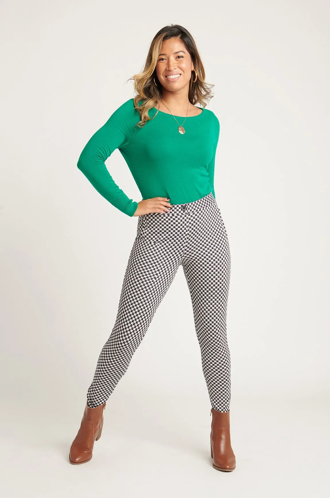 Skinny-Leg | Pencil Dress Pant Yoga Pants (Catstooth)