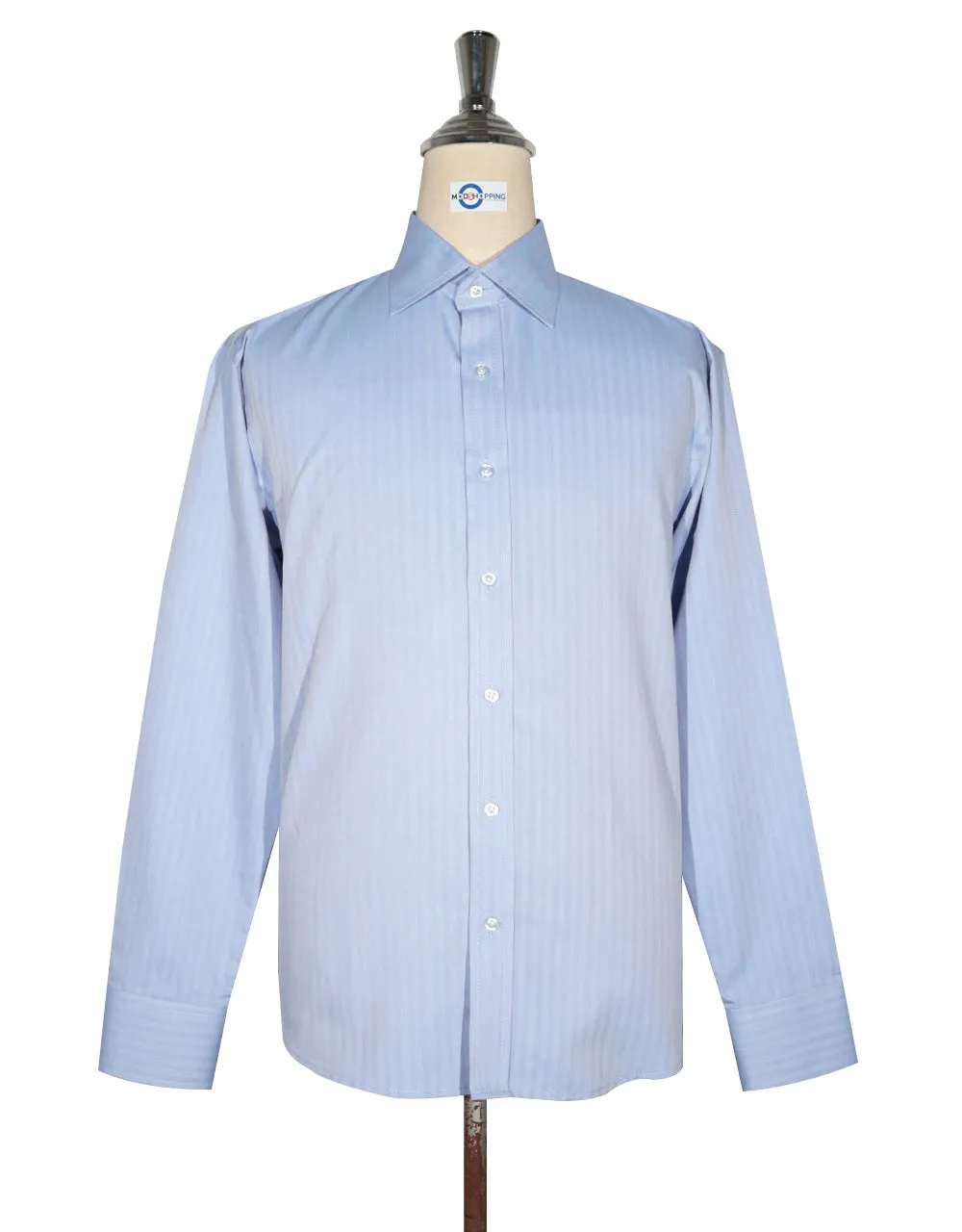 Spread Collar Shirt - Purple Herringbone Spread Collar Shirts