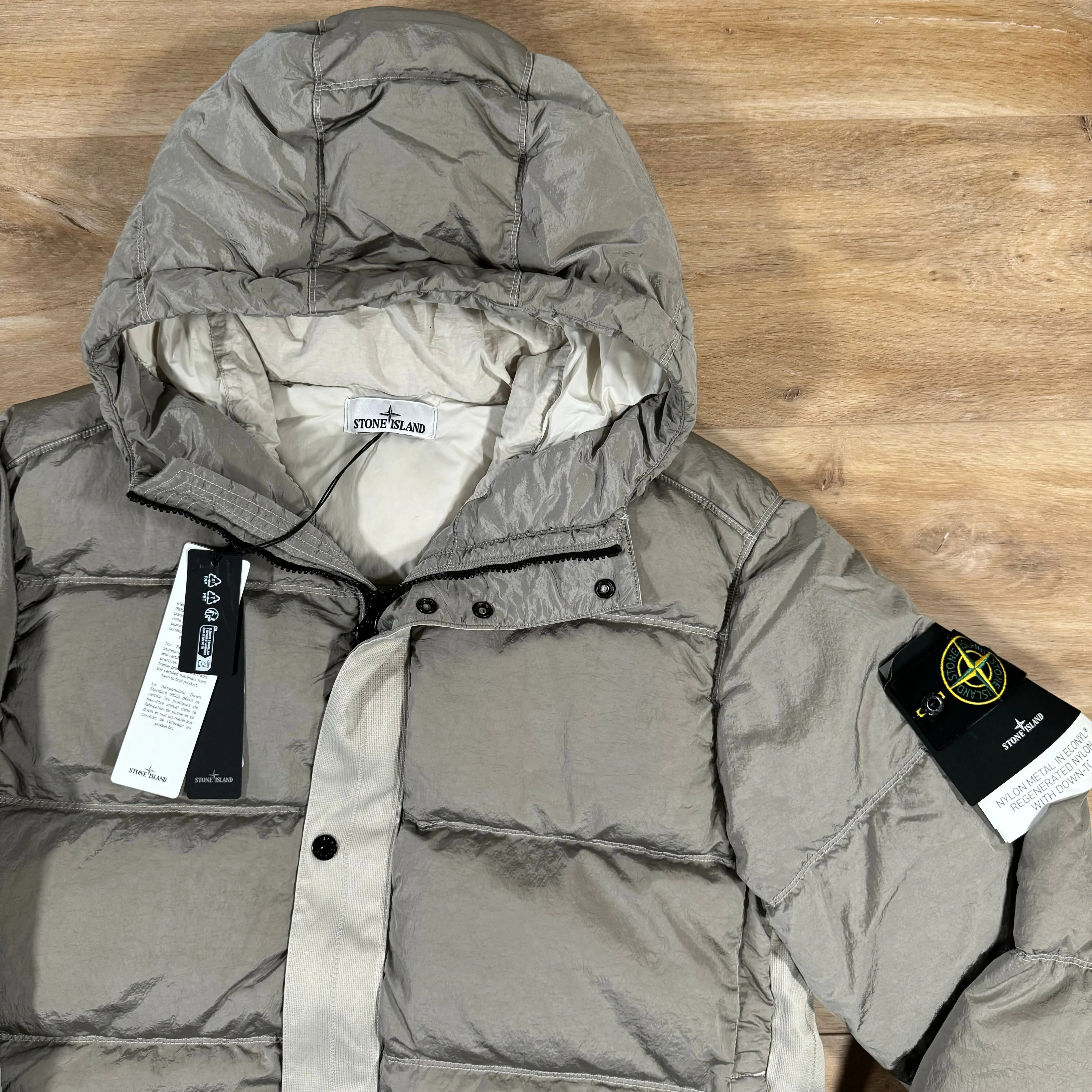 Stone Island Nylon Metal Down Jacket in Plaster