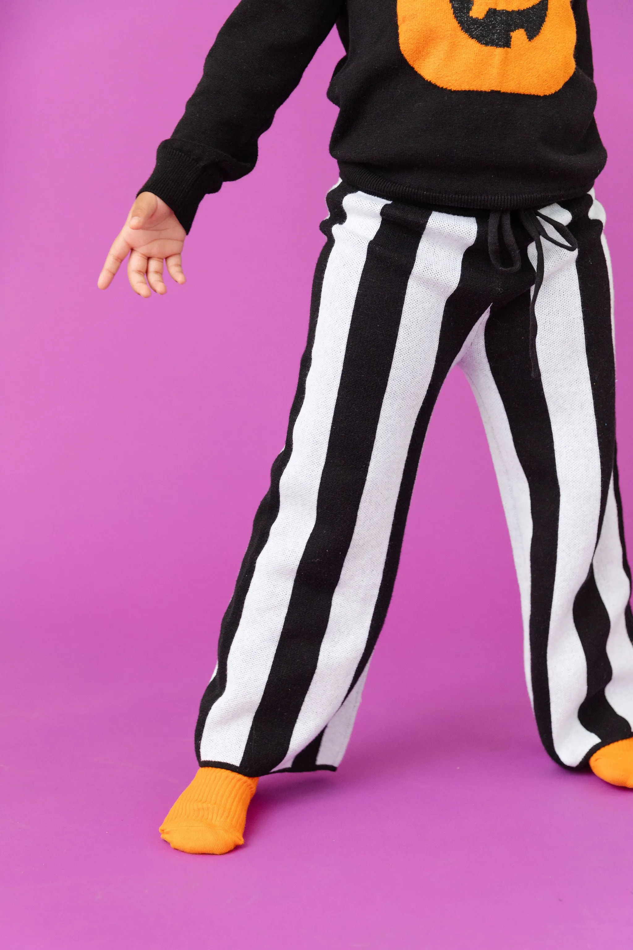 Sweater Pants - Black/White Stripe