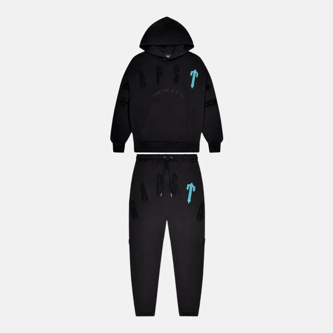 Trapstar Irongate Arch Chenille 2.0 Hooded Tracksuit - Black/Teal