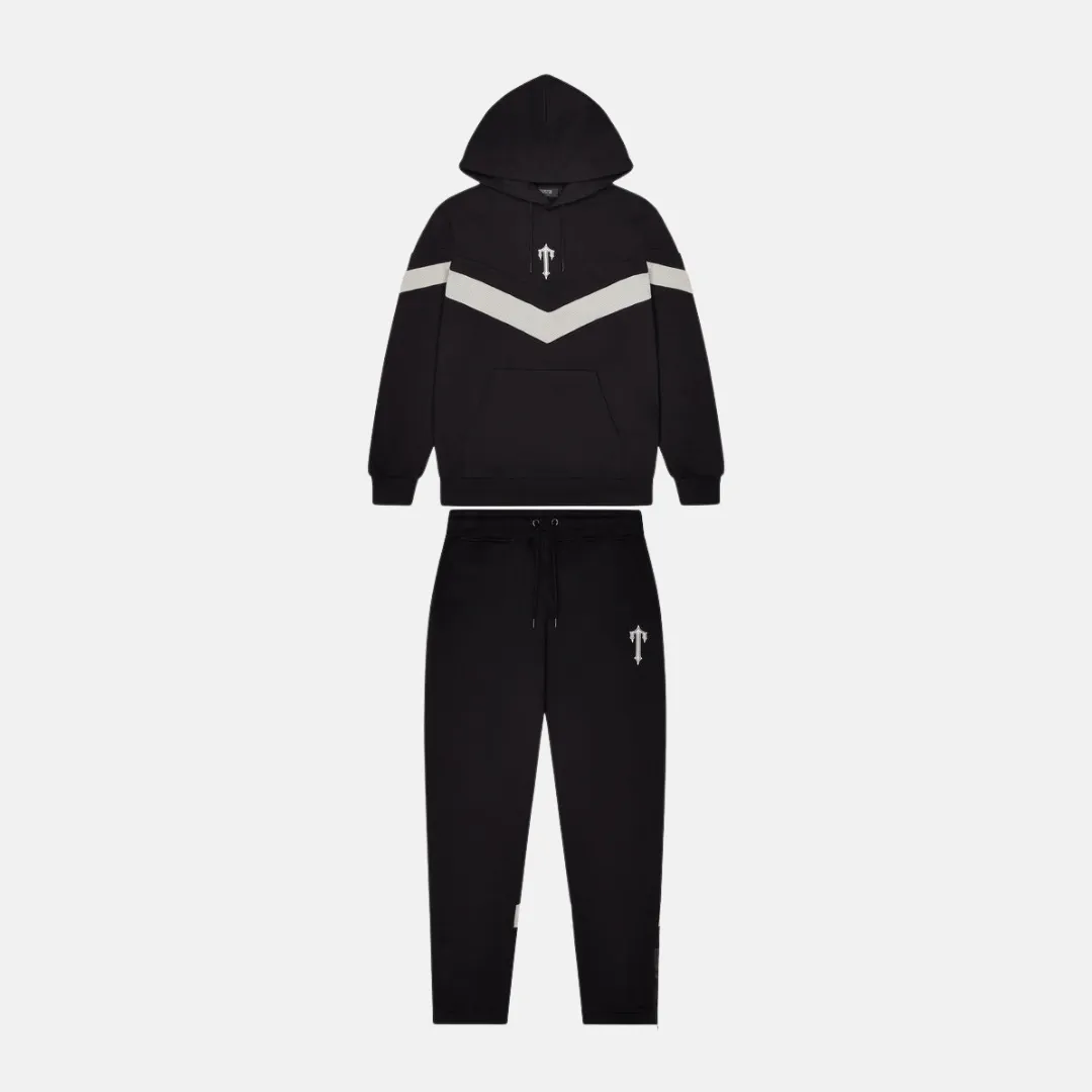 Trapstar V-Stripe Hooded Tracksuit - Black/Grey