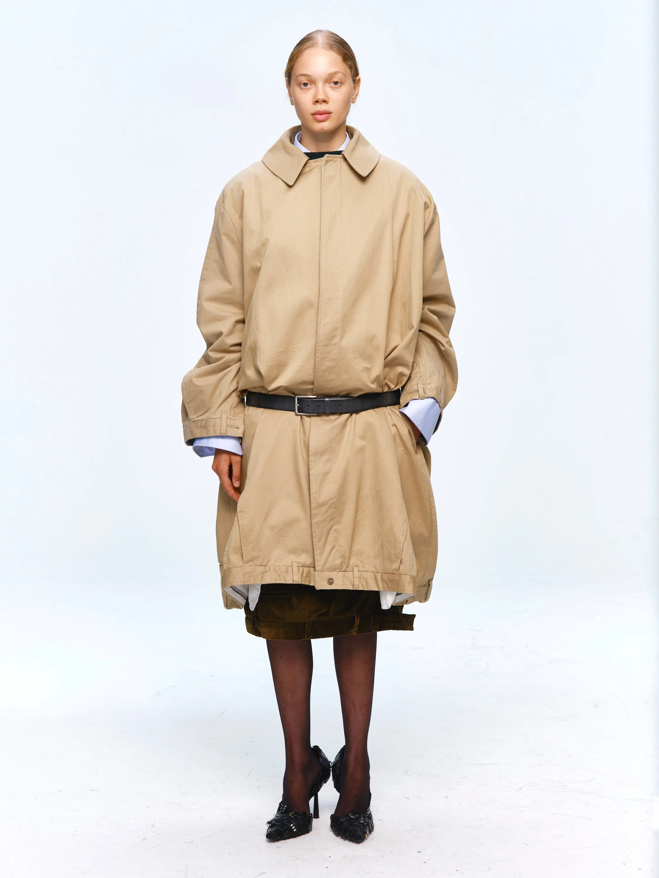 Upside down trench coat chino