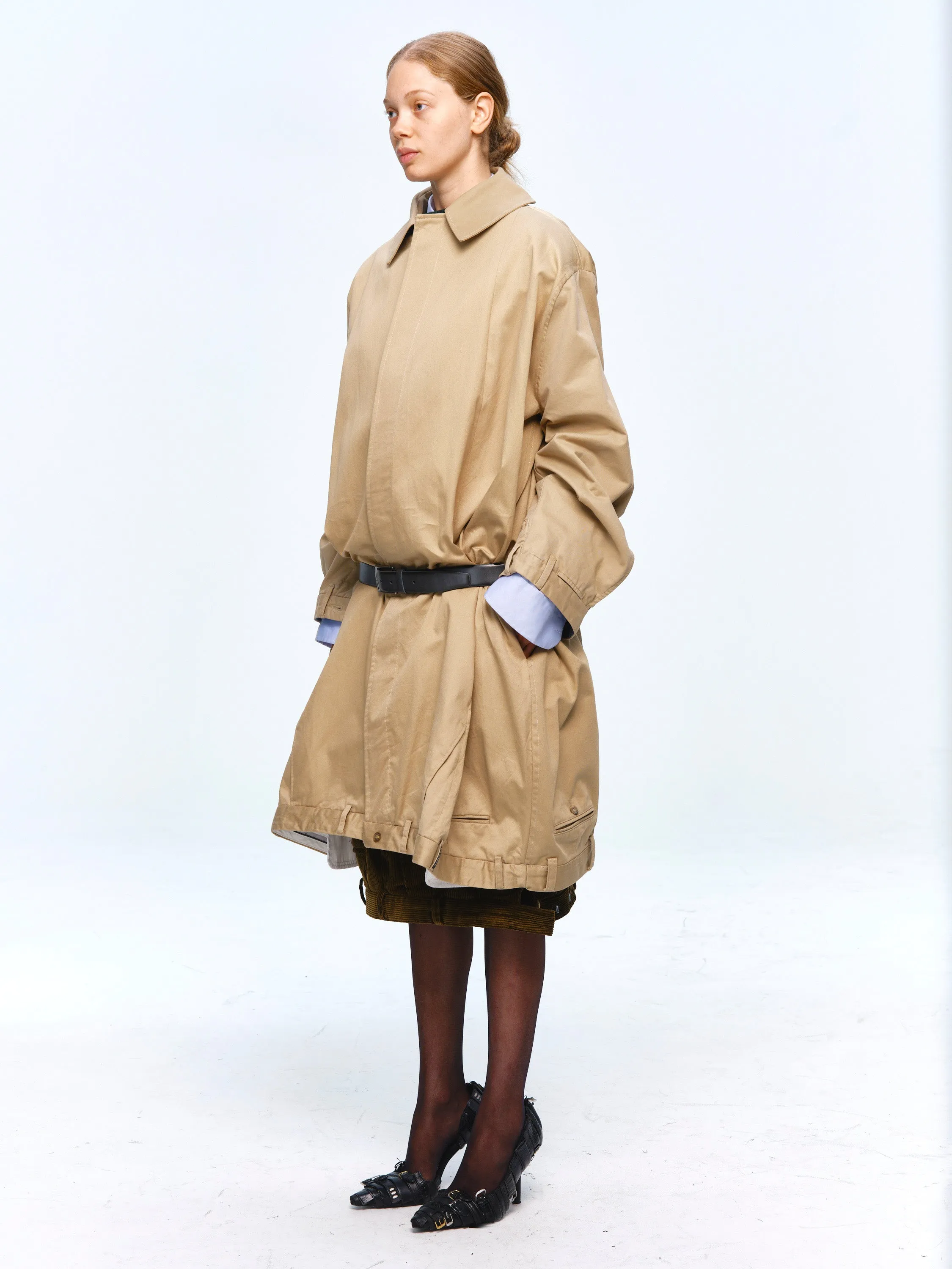 Upside down trench coat chino