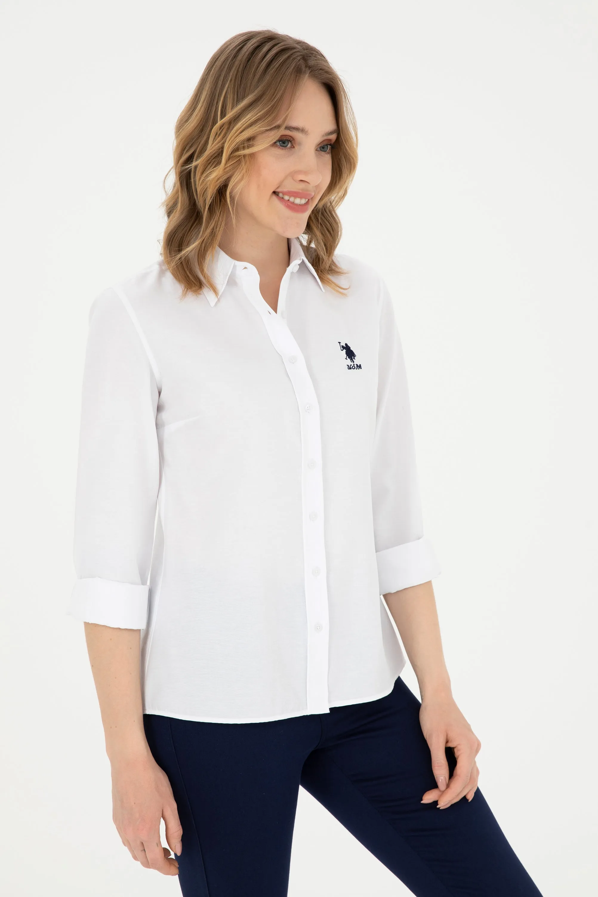 USPA Shirt Women White VR013 USSHW039 Slim US Polo Assn.