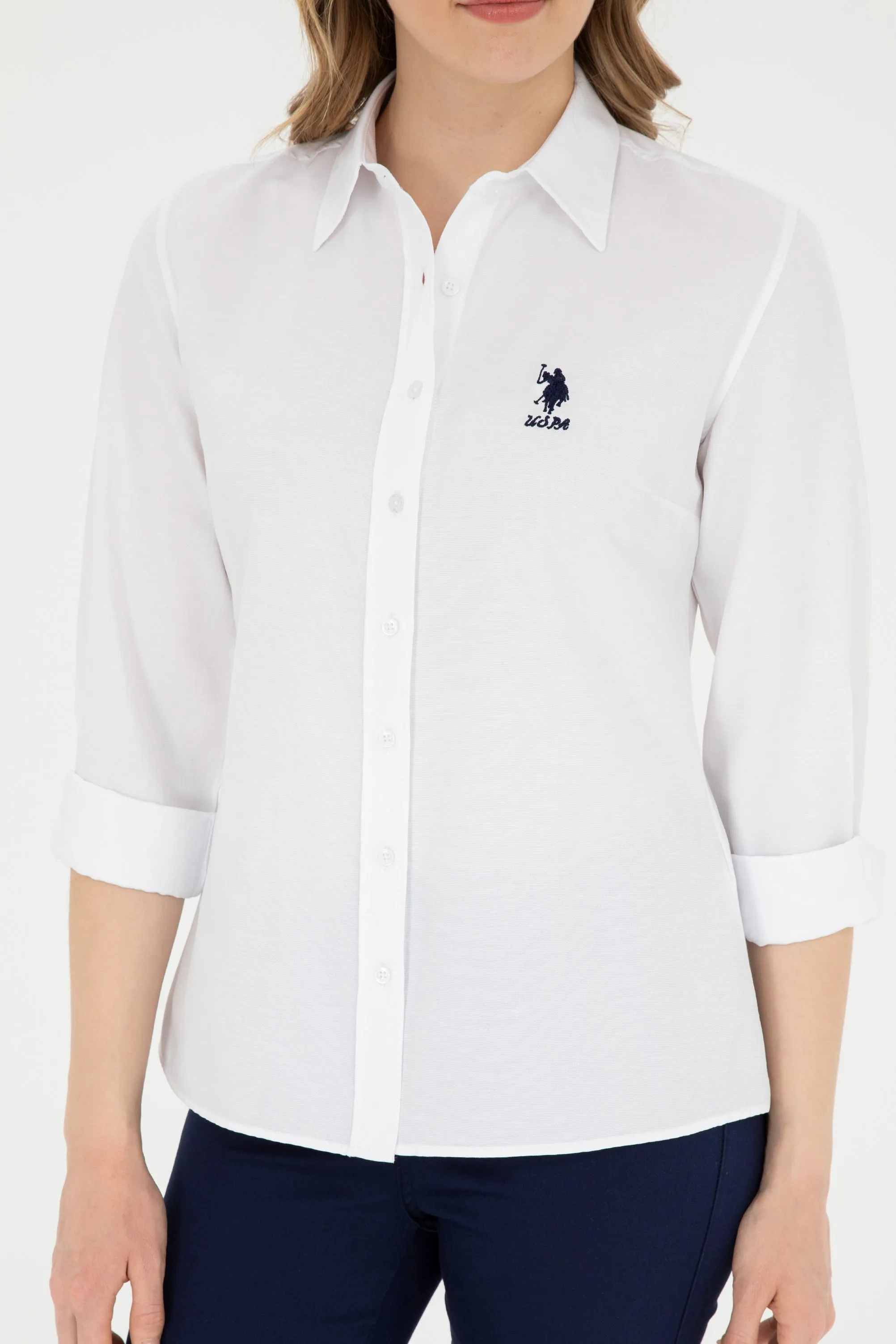 USPA Shirt Women White VR013 USSHW039 Slim US Polo Assn.