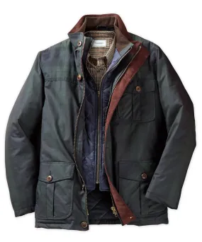 Waxed Cotton Jacket with Removable Bib