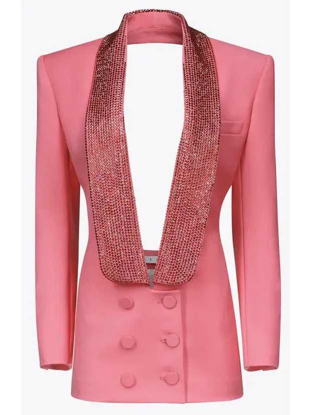 Women’s Crystal-Embellished Tuxedo Jacket/Dress