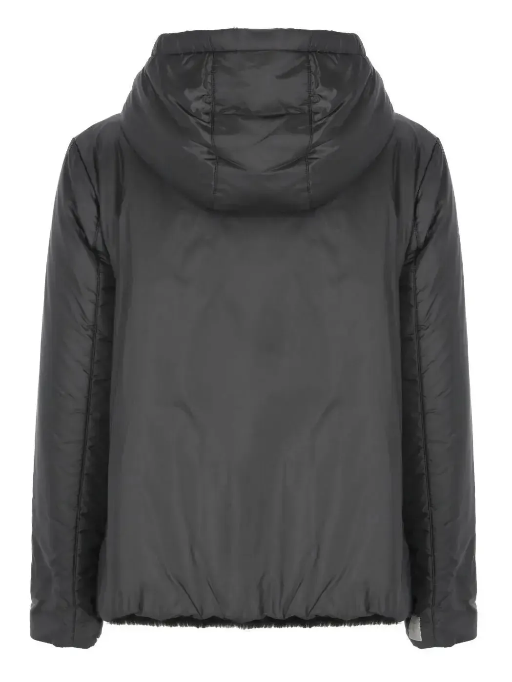 Women’s Drawstring Hooded Padded Jacket in Black