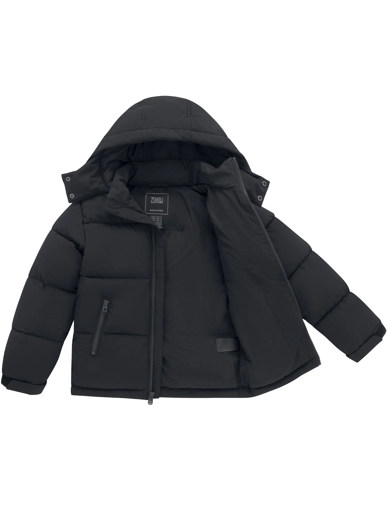 ZSHOW Boy's Jacket Quilted Winter Coat Water Resistant Windproof Puffer Jacket with Hood